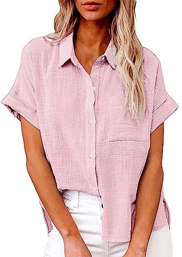 Camicie Lino Donna, top corto donna, camicia donna elegante estiva, maglietta donna eleganti, top bianco donna elegante, blusa elegante donna cerimonia, maglietta rosa donna, abbigliamento donna, top