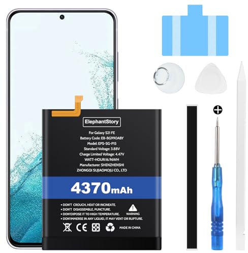 4370mAh Batteria per Galaxy S21FE SM-G990 Codice Batteria EB-BG990ABY Batteria Sostitutiva ai Polimeri di Litio con Kit di Strumenti di Riparazione