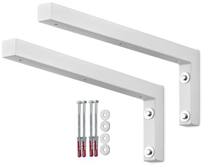 SOTOOLS 2 x Regalkonsole, 450 x 150 x 30, Weiß, Stahl, pulverbeschichtet | Regalwinkel/L-Winkel, stabile Regalkonsole, auch für Waschtische.