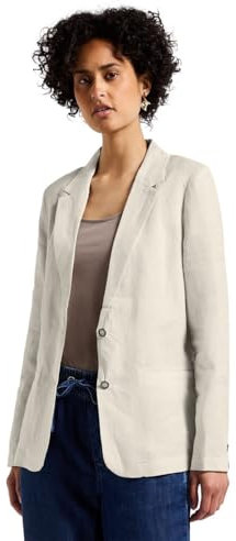 Street One Damen A212494 Langer Leinenblazer, Moonstone Sand, 42