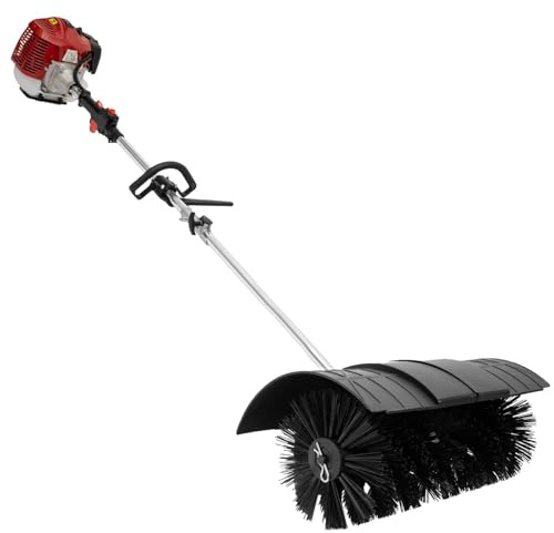 Gas Powered Brush Broom, 2-Stroke Petrol Engine Grass Sweeper, Outdoor Cleaning Tool for Artificial Snow Clearing and Debris Removal