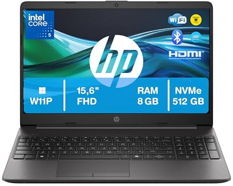 HP Ordenador portátil 250R G9, Intel Core 5 120U, 8 GB de RAM, 512 GB SSD NVMe, pantalla Full HD de 15,6 pulgadas, W11P