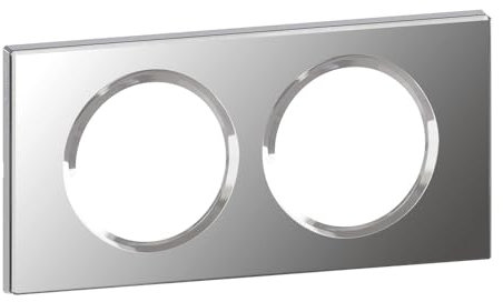 LEGRAND - Plaque Céliane - Plaque de Finition pour Prises et Interrupteurs Céliane - 2 Postes - Verre Miroir