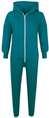 A2Z 4 Kids Children Plain Camouflage Jumpsuit Super Soft - Plain Onesie Turquoise 9-10