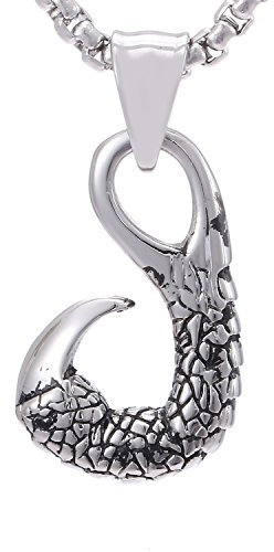 DonDon Herren Edelstahl Halskette mit Fantasy-Krallen Anhänger Edelstahl in einem Schmuckbeutel