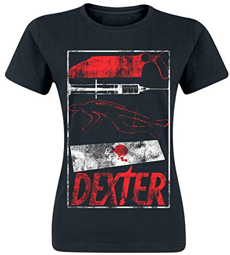 Dexter Offizielles Lizenzprodukt Signs Frauen T-Shirt (Schwarz), Medium