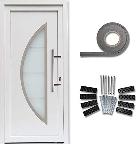 kuporta Kunststoff Haustür Ramos Türen 88 x 200 cm DIN links weiß Montageset Fugendichtband