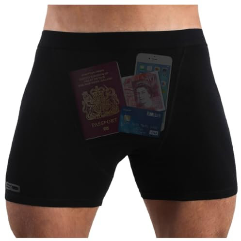 Smuggling Duds Boxer Brief Shorts - Anti Theft, Pickpocket Proof, Travel Pocket Underwear