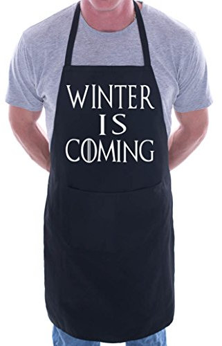 Print4U Winter Is Coming Games Thrones BBQ Cooking Funny Novelty Apron Black