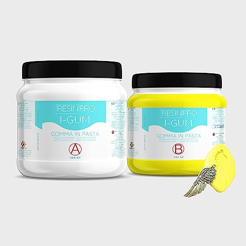 I-GUM: Silikonkautschukpaste für Formen (2Kg) Ungiftig und schnell - Kompatibel mit Epoxid, Polyurethan, Wachs, Seife, Gips, Zement - Härte 38 Shores - 100% Made in Italy