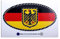 145,00 mm x 76,30 mm - 7,00 Zoll Deutschland-Flagge mit Deutschland Bundesadler Emnlem Kohlefaser-Hintergrund Auto Land Schild laminiert Aufkleber MioVespa Kollektion