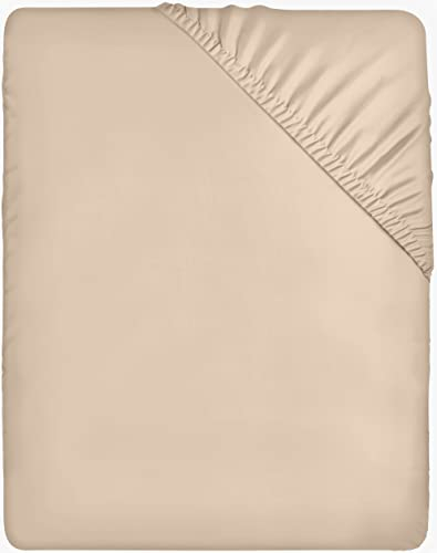Utopia Bedding - Spannbettlaken 90x190cm - Beige - Gebürstete Polyester-Mikrofaser Spannbetttuch - 35 cm Tiefe Tasche