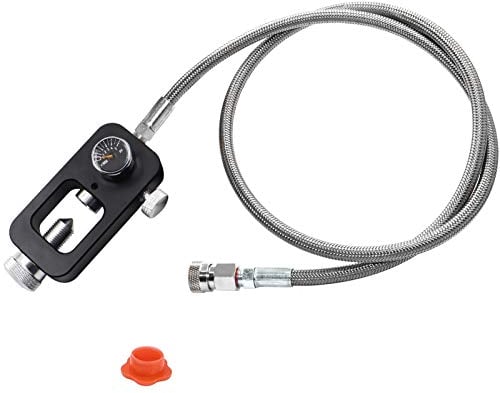 SUMNEW DIN-Ventil-Scuba-Adapter, Paintball-Tankfüllstation, HPA Tankfülladapter, Ladesystem mit 4500 psi PCP Paintball-Füllluftschlauch, Schwarz
