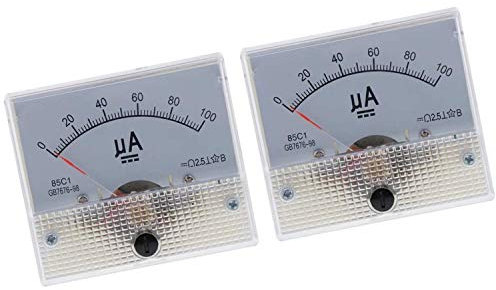 2 pezzi rettangolare accurato bianco 85C1- pannello analogico amperometro micro Amp Meter