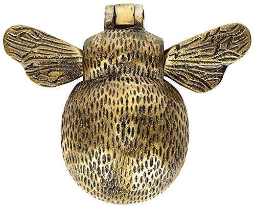 Türklopfer für die Haustür, massives Messing, Hummel, Antik-Finish