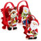 COM-FOUR® 3x Weihnachtstaschen aus Filz - weihnachtlicher Weihnachtskorb, Geschenkkorb - Filztaschen für kleine Präsente - Geschenktasche für Weihnachten und Nikolaus - 18cm (rot + Tanne)