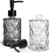 2 Pack Glass Soap Dispensers, 330 ML/12Oz Pump Bottle Dispenser, Refillable Hand Soap Dispenser Bottle for Kitchen, Bathroom, Laundry Room (1 Black &1 ClearA)