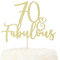 LOVENJOY 70 und Fabulous Geburtstag Tortendeko Gold Glitter Kuchen Topper für 70th Birthday Party Cake Dekoration Glittery