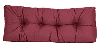 TexDeko® Garden Rückenkissen für Palettenkissen 120x40x20/10cm Bordeaux | In- & Outdoor, wasserabweisend, UV-beständig, zusätzlicher Vliesmantel, formstabile Palettenpolster, gesteppt, Gartenmöbel