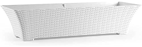 Plastic Forte Jardinera Rattan 67 cm Blanca