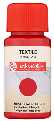 Talens Art Creation Textile Farbe - Kräftiges Rot 3023-50 ml Flasche - Ideal für helle Stoffe - Upcycling von Kleidung und Accessoires - Einfache Anwendung und bügelfrei