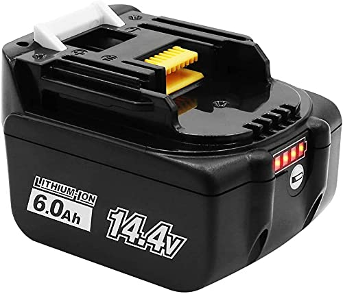 Batteria da Ricambio per Makita 14.4V 6000mAh,compatibile con Makita BL1430 BL1415 BL1440 BL1415N 196875-4 194558-0 196388-5 194065-3 BL1430B Batteria 14.4V 6.0Ah con indicatore LED