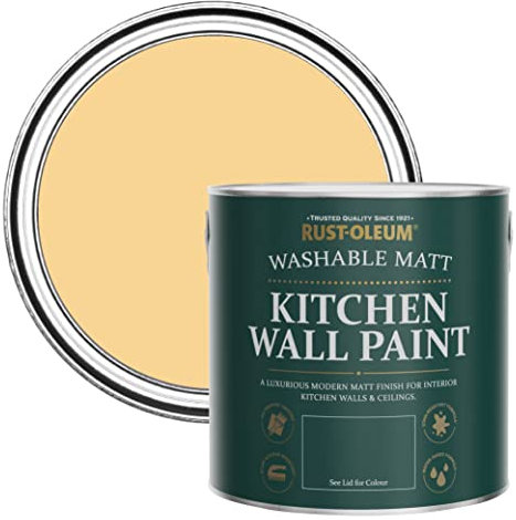 Rust-Oleum Yellow Washable Kitchen Wall Paint in Matt Finish - Mustard 2.5L