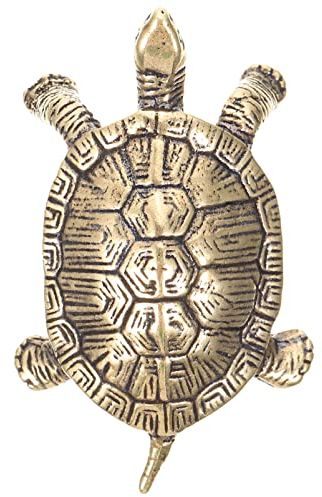 FOMIYES Schildkrötenfigur aus Messing, Kupfer, Schildkröte, chinesische Feng Shui, Gott, Schildkröte, Figuren für Heimdekoration, Ornament, Sammlerstück, goldfarben