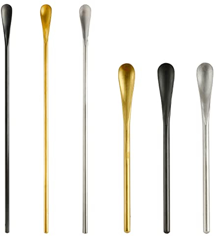 6Pcs Coffee Stirrers Sticks, Stirring Ground Espresso Use French Press Brew Method, Stainless Steel Bar Spoon for Hot Tea Coke Cocktail Mixing