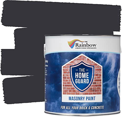 Rainbow Chalk Markers Masonry Paint - 2.5L Smoke | Non-Toxic & Water-Based Exterior Masonry Paint for Outdoor Weather Protection | Anti-Cracking & Flaking for Smooth Brickwork | Opaque Matte Finish