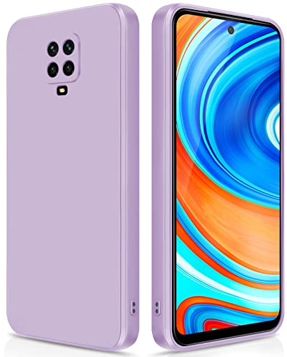 GiiYoon Cover Compatibile con Xiaomi Redmi Note 9 Pro/Note 9S Custodia in Silicone, Custodia Antiurto Custodia Sottile in Silicone con Strato Interno in Fibra e Protezione della Fotocamera, Viola