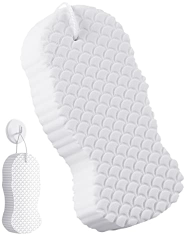 Éponge de douche douce 3D pour enlever la peau morte du corps - Exfoliant spa - Pour les peaux mortes - Pour adultes, bébés, femmes enceintes