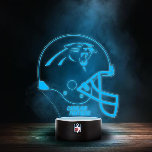 Great Branding Carolina Panthers NFL LED Lampe Licht Logo Helm, Wechselmodus mit 6 unterschiedlichen Farben