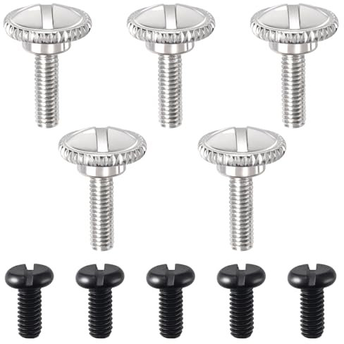 CustomyLife 5pcs Presser Foot Screw & 5pcs Needle Clamp Fixing Screw, Presser Thumb/Foot Screw for Juki Single Needle Industrial Sewing Machines- Black & Silver