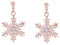SLUYNZ 925 Sterling Silber funkelnde CZ Schneeflocke Ohrstecker für Damen Schneeflocke Ohrringe Hängend Ohrringe Ohrhänger (C-Rose Gold)