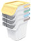 Keden Kaddi Q - Sistema de separación de basura, 4 x 20 l, juego con filtro de carbón activo, contenedor de separación de residuos con tapa, contenedor de reciclaje, cubo de basura de plástico (gris