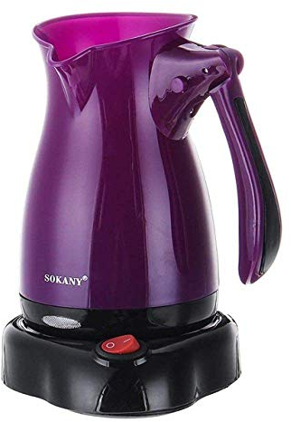 HWSY Moka Pot,Coffee Maker Turkish Greek Coffee Machine 220V Espresso Tea Moka Pot Food Grade Abs Kettle Anti-Slip Base,White (Purple) Interesting