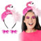 1pc Flamant Rose Bandeau Serre-Tête et 1paire Eyelashes Faux Cils en Plume Naturel Longs Accessoire de Maquillage Rapide Décoration Déguisement Mascarade pour Fête Carnaval Soirée Saint Valentin