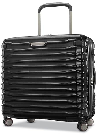 Samsonite Stryde 2 Hartschalengepäck mit Spinnern, Stealth Black, Karomuster, mittelgroßer Gleiter, Stryde 2 Hartschalenkoffer, erweiterbar, mit Spinnern