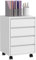 HOMCOM Caisson de bureau rangement bureau sur roulettes 4 tiroirs coulissants en bois aspect bois blanc