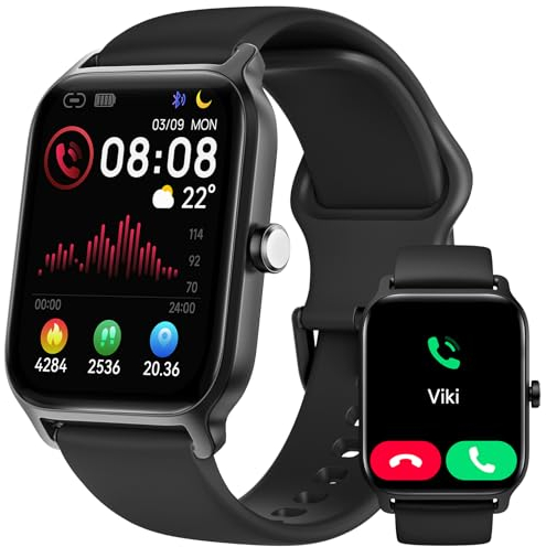 Smart Watch for Men Women, Answer/Make Calls, Alexa Built-in, [1.8HD Screen] Smart Watches for iPhone/Samsung/Android, Fitness Watch with Heart Rate Sleep SpO2 Monitor,IP68 Waterproof, 100+ Sports