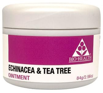 Bio-Health Echinacea Tea Tree Ointment, Acne & Bites, 84g | Helps with Acne, Insect Bites and Cold Sores, Deeply Moisturises Skin, Cruelty Free Emollient for Most Skin Types