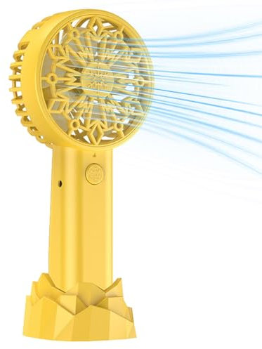 Ventilador de mano portátil – Ventilador de escritorio pequeño personal – Ventilador de mano portátil recargable por USB, ventilador de escritorio personal, potente ventilador de pestañas para mujeres