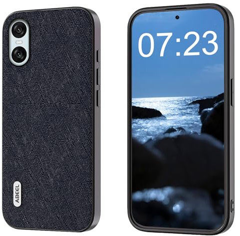 qichenlu Echtleder Back Cover für Sony Xperia 10 VI,【Business Serie,Stoßfest TPU Rahmen】 Robustes Rindsleder Handy Schutz Hülle Tasche Ledercase,Blau