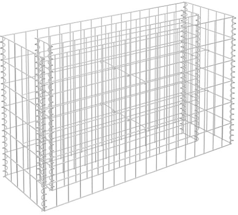 SDWEHO7 Gabione Hochbogen Gabionenwand Steinzaun Steinkorb Drahtkorb Gabionenkörb Gabionen Zaun Säulengabione Steingabionen Gabionensteine, Verzinkter Stahl 90x30x60 cm
