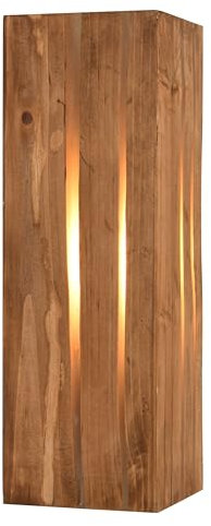 Trio Leuchten Wandleuchte Karuni 263300130, Metall Schwarz matt, Holz naturbelassen, exkl. 1x E14