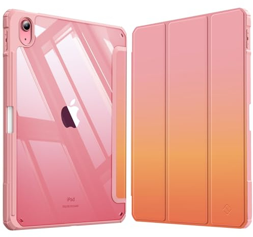 FINTIE Custodia per iPad (A16) 11ª Gen 11 (2025)/iPad 10ª Gen 10.9 (2022) con Portapenne - Sottile Leggero Trasparente Cover Posteriore con Bordo in TPU Morbido Auto Sveglia/Sonno, Sunset Ombre