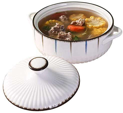 Teglia for lasagne in ceramica, teglie rotonde con coperchio, adatte al forno