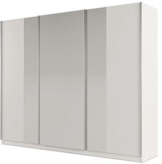 AGMAT-FURNITURE Schwebetürenschrank Praga 250, 3 Türen Kleiderschrank mit 3 Spiegel, Moderne Garderobe, Schrank in Größe: 250 x 210 x 65 cm