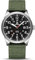 LN LENQIN Herrenuhren Analog Quarzuhren mit Nylonbändern 30M wasserdicht Armbanduhren für Männer leichte einfache Feld Uhren mit Datum (Grün Silber Schwarz)